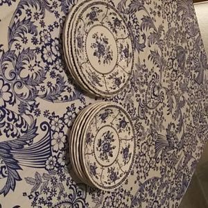 Blue and White INDIES Dessert and Saucer plates